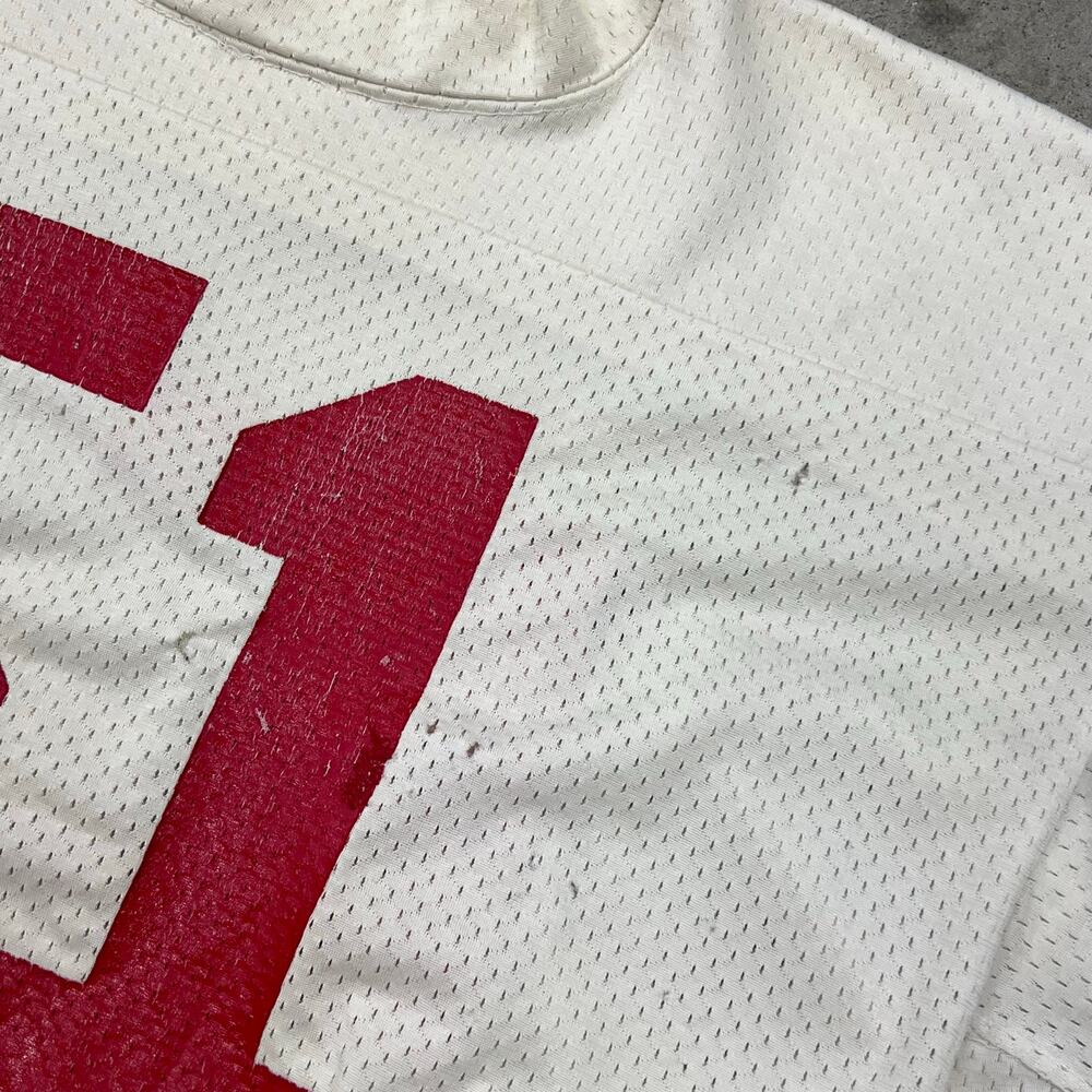 True Vintage Champion Mesh Football Jersey #51 USA Made Large 70s 80s Distressed - Picture 6 of 16